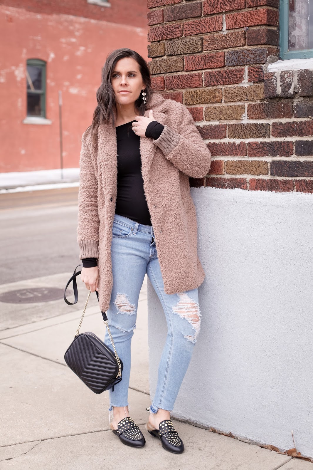 Styling the teddy coat with a bodysuit
