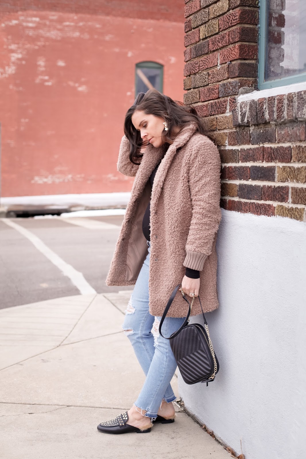 Styling a teddy coat with a baby bump