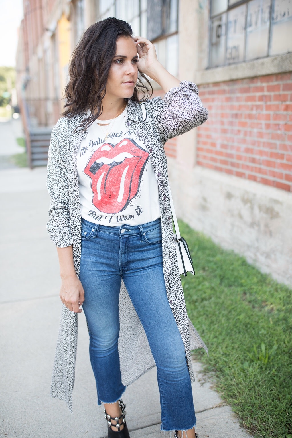 graphic tee and jeans
